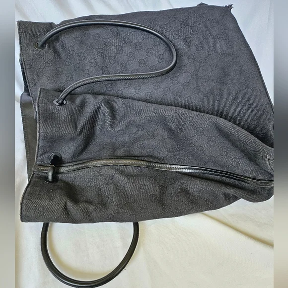 GUCCI tote black denim interlocking G Vintage - Picture 12 of 15